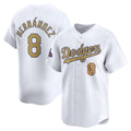 Los Angeles Dodgers #8 Enrique Hern¨¢ndez White Jereymy 2025 Gold Collection Limited Stitched Jersey