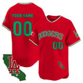 Custom Los Angeles Dodgers Mexico California Patch Vapor Premier Limited Jersey V3 ¨C Red Jereymy