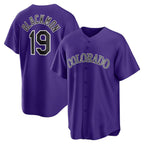 Colorado Rockies #19 Charlie Blackmon Purple Jereymy Alternate Replica Player Name Jersey