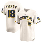 Milwaukee Brewers #18 Vinny Capra Cream Jereymy 2025 Limited Stitched Jersey