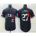 Houston Astros #27 Jose Altuve Number Mexico Black Jereymy Cool Base Stitched Jersey
