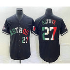 Houston Astros #27 Jose Altuve Number Mexico Black Jereymy Cool Base Stitched Jersey