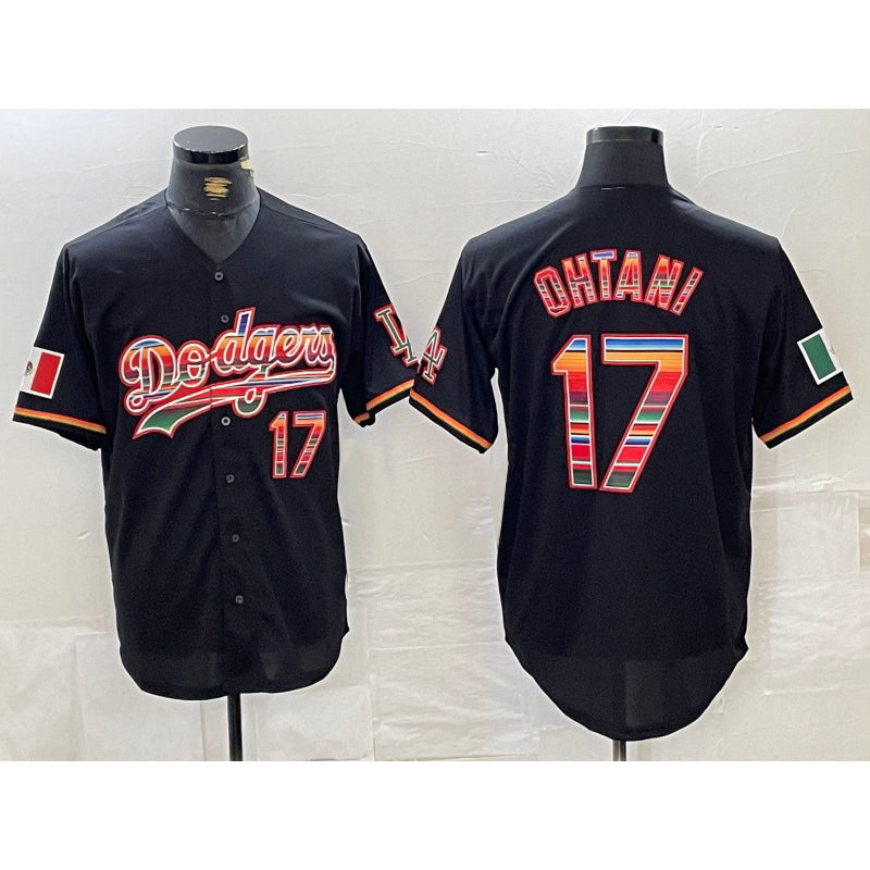 Los Angeles Dodgers #17 Shohei Ohtani Black Jereymy Mexico Cool Base Stitched Jersey