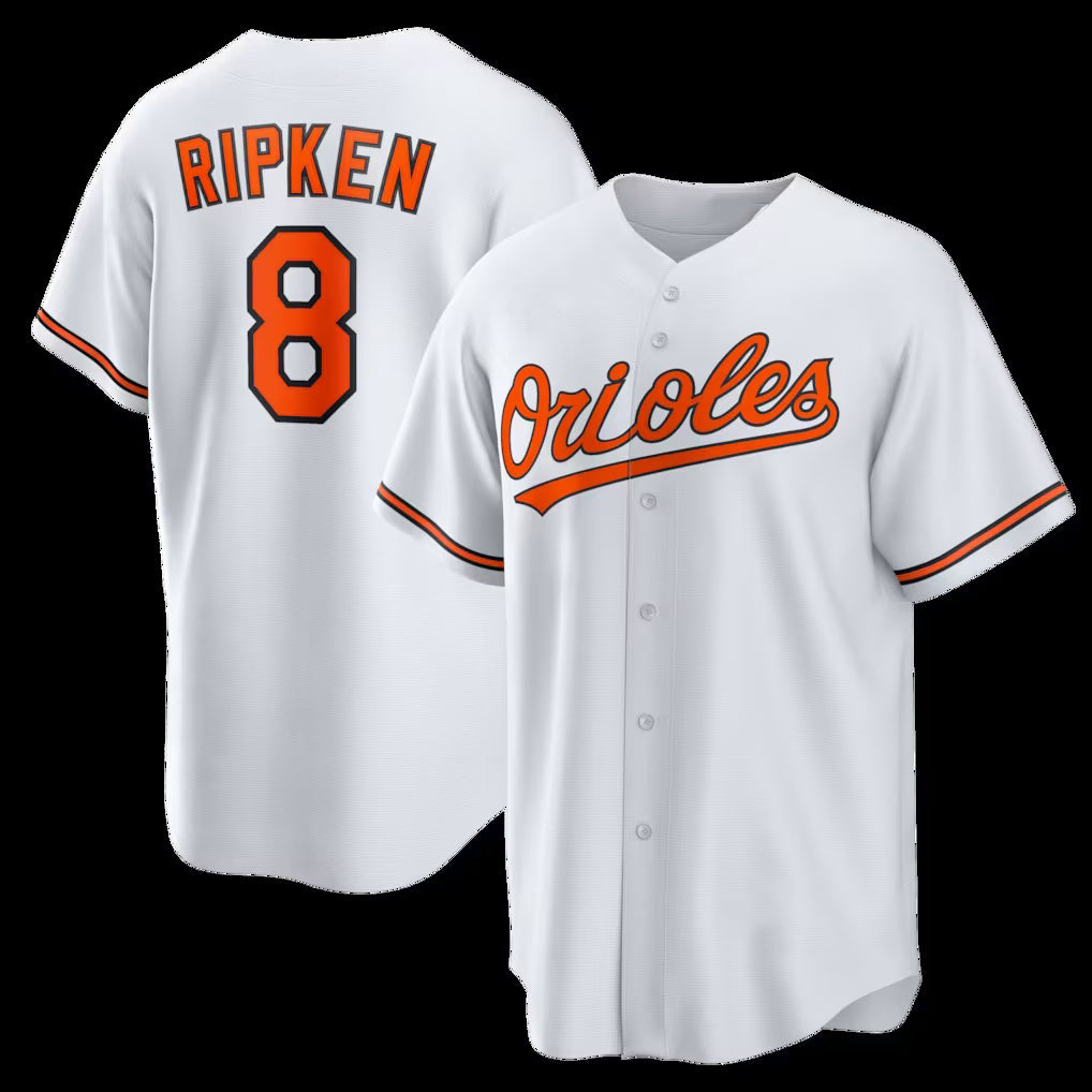 Baltimore Orioles #8 Cal Ripken Jr. White Jereymy Home Retired Player Replica Jersey
