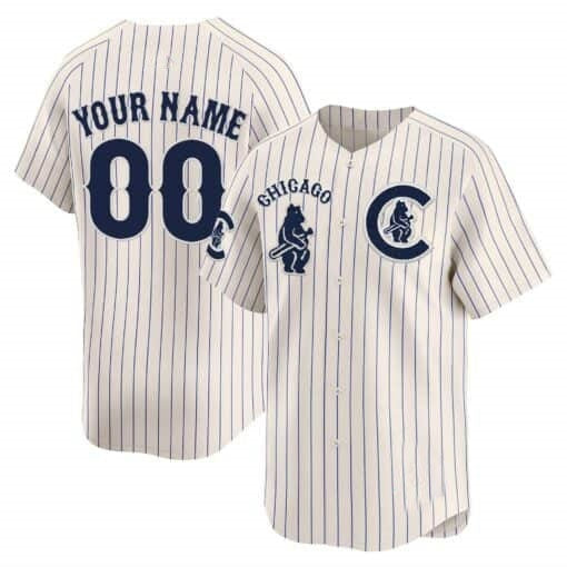 Custom Chicago Cubs Special Vapor Premier Limited Jersey V2 ¨C All Stitched-Cream Pinstripe Jereymy