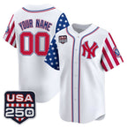 Custom New York Yankees America 250 Edition Vapor Premier Limited White Jereymy Stitched Jerseys