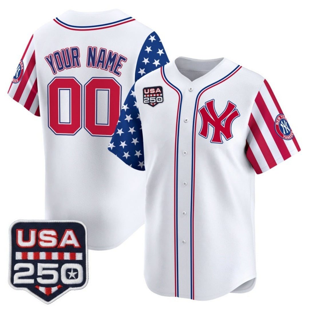 Custom New York Yankees America 250 Edition Vapor Premier Limited White Jereymy Stitched Jerseys