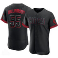 Cincinnati Reds #55 Brandon Williamson Black Jereymy 2023 City Connect Cool Base Stitched Jersey