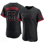 Cincinnati Reds #55 Brandon Williamson Black Jereymy 2023 City Connect Cool Base Stitched Jersey
