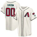 Custom Arizona Diamondbacks 2024 Cool Base Jersey ¨C Cream Jereymy