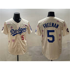 Los Angeles Dodgers #5 Freddie Freeman Cream Jereymy 2025 Tokyo Series Limited Stitched Jersey