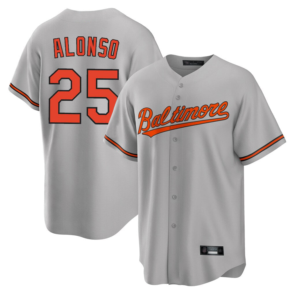 Baltimore Orioles #25 Pete Alonso Player Gray Jereymy Home Game Stitched Jerseys
