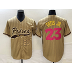 San Diego Padres #23 Fernando Tatis Jr Number Tan Jereymy NEW 2023 City Connect Cool Base Stitched Jersey