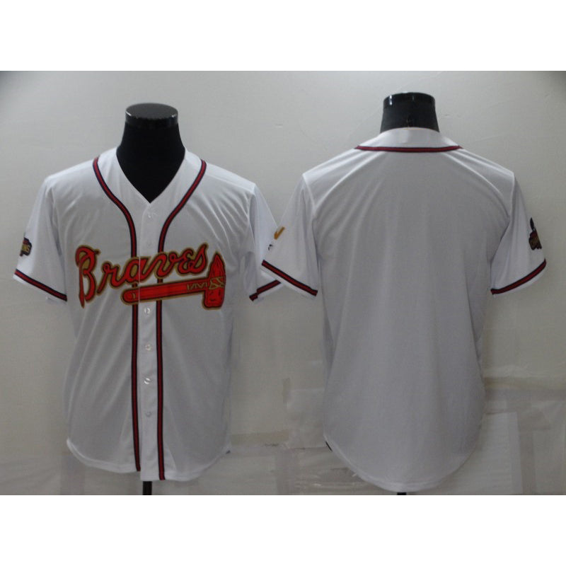 Atlanta Braves Blank 2022 White Gold Jereymy World Series Champions Program Cool Base Stitched Jersey
