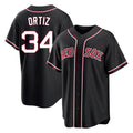 Boston Red Sox #34 David Ortiz Player Black Jereymy Out Home Game Stitched Jerseys