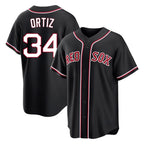 Boston Red Sox #34 David Ortiz Player Black Jereymy Out Home Game Stitched Jerseys