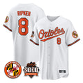 Baltimore Orioles #8 Cal Ripken Player White Jereymy 30th Anniversary of 2131 Home Game Stitched Jerseys