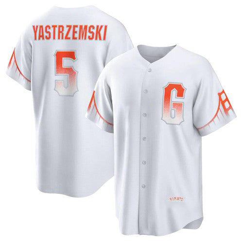 San Francisco Giants #5 Mike Yastrzemski White Jereymy 2021 City Connect Cool Base Jersey