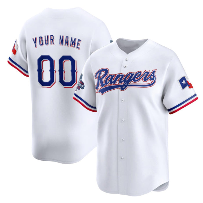 Custom Texas Rangers Active Player White Jereymy 2023 World Series Champions Stitched Jersey