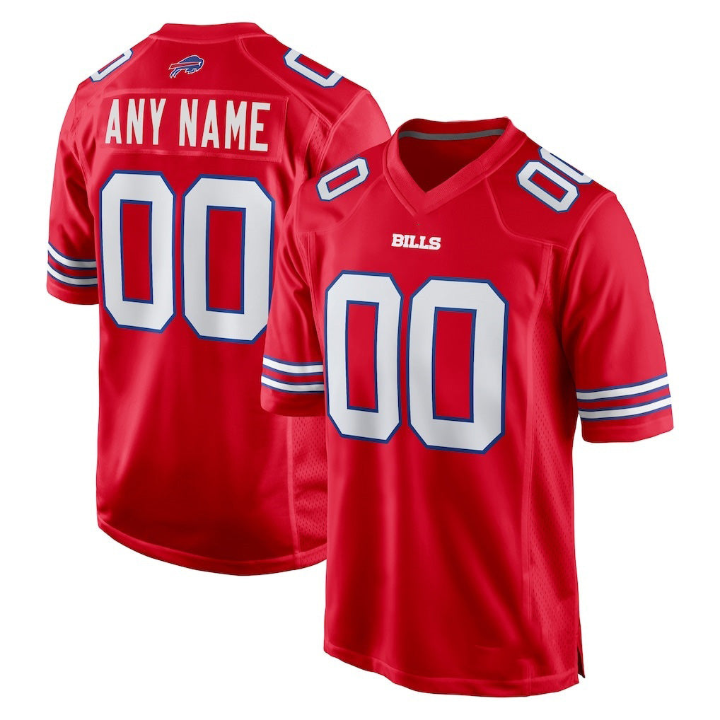 Custom B.Bills Red Jereymy Alternate Game Jersey