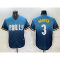 Philadelphia Phillies #3 Bryce Harper Blue Jereymy 2024 City Connect Limited Stitched Jersey