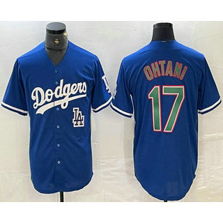Los Angeles Dodgers #17 Shohei Ohtani Blue Green Jereymy Stitched Cool Base Jersey 2