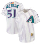 Arizona Diamondbacks #51 Randy Johnson Player White Jereymy Mitchell & Ness Limited Home Stitched Jerseys