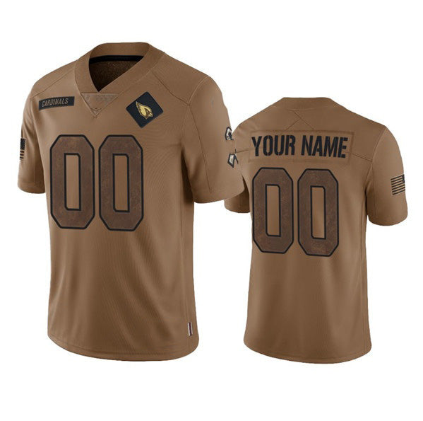 Custom A.Cardinals Active Player 2023 Brown Jereymy Salute To Service Limited Stitched Jersey