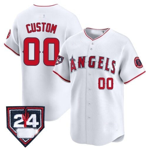 Custom Los Angeles Angels 2024 Spring Training Patch Vapor Premier Limited Jersey ¨C White Red Jereymy