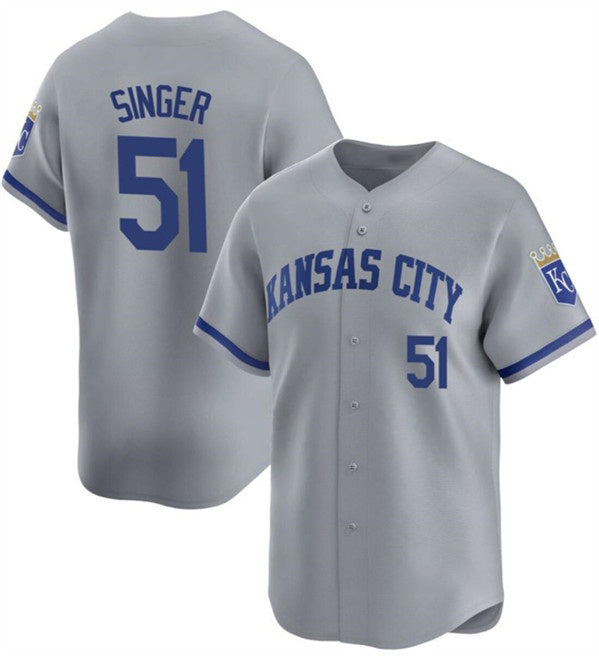 Kansas City Royals #51 Brady Singer Gray Jereymy Away Stitched Jersey