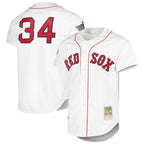 Boston Red Sox #34 David Ortiz Player White Jereymy Mitchell & Ness Cooperstown Collection Mesh Home Stitched Jerseys