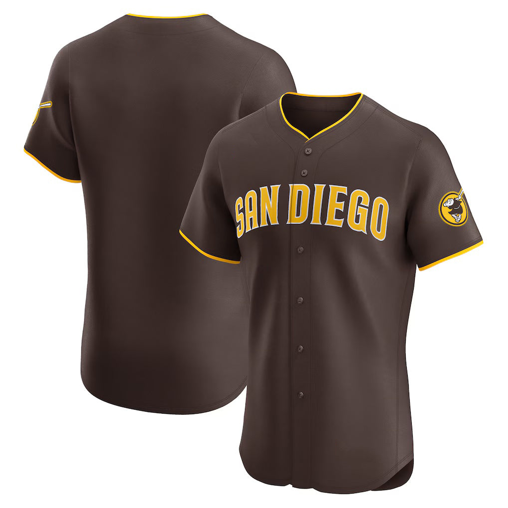 San Diego Padres Brown Jereymy Road Vapor Premier Elite Patch Jersey