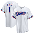 Texas Rangers #1 Dad Home White Jereymy Replica Jersey