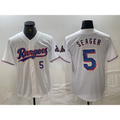 Texas Rangers #5 Corey Seager Number White Jereymy 2024 Gold Collection Limited Cool Base Jersey