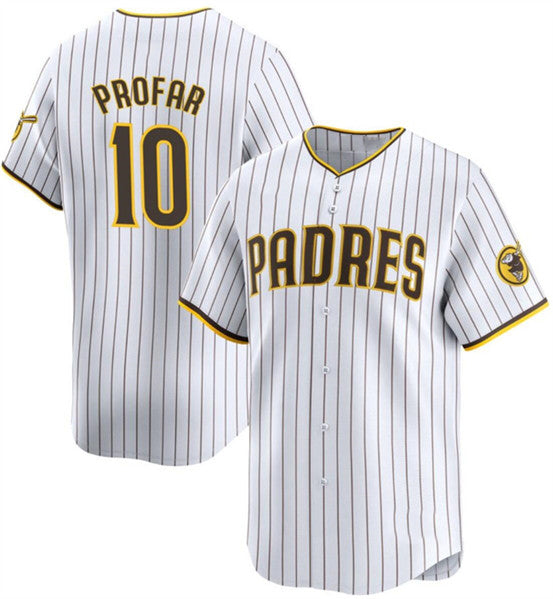 San Diego Padres #10 Jurickson Profar White Jereymy 2024 Home Limited Stitched Jersey