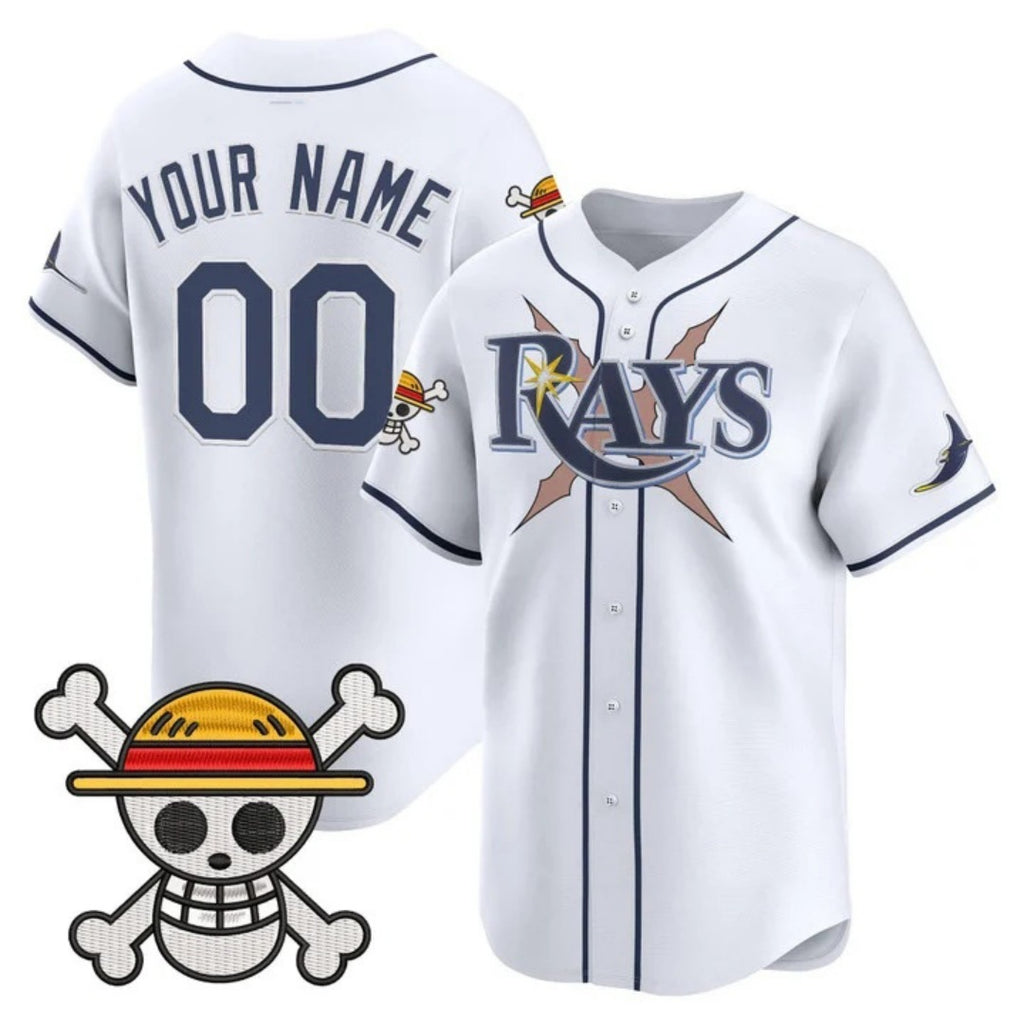 Custom Tampa Bay Rays x One Piece White Jereymy Vapor Premier Limited Jersey - Stitched