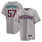 Arizona Diamondbacks #57 Eduardo Rodriguez Player Gray Jereymy Road Home Game Stitched Jerseys