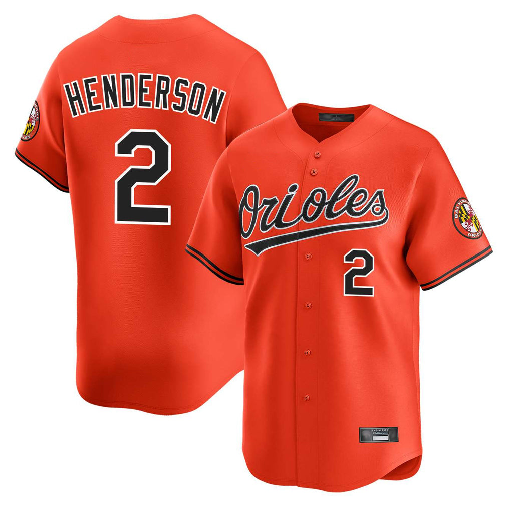 Baltimore Orioles #2 Gunnar Henderson Player Orange Jereymy Limited Home Game Stitched Jerseys