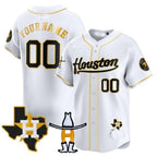 Custom Houston Astros Houston Rodeo Patch Vapor Premier Limited Jersey ¨C White Jereymy