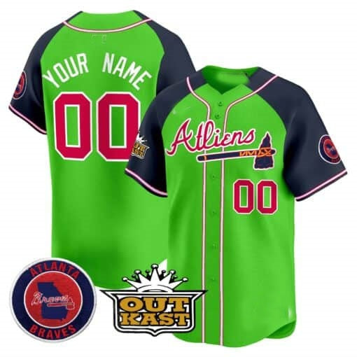 Custom Atlanta Braves Atliens Vapor Premier Limited Jersey ¨CGreen 2 Jereymy