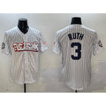 New York Yankees #3 Babe Ruth White Jereymy Bronx Graffiti Vapor Limited Stitched Jersey