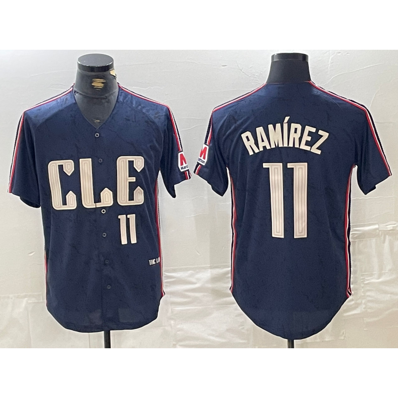 Cleveland Guardians #11 Jose Ramirez Number Navy Jereymy 2024 City Connect Limited Stitched Jersey