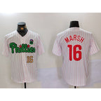 Philadelphia Phillies #16 Brandon Marsh White Green Jereymy Cool Base Stitched Jerseys