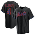 New York Mets #4 Francisco Alvarez Black Jereymy Alternate Replica Jersey