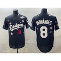 Los Angeles Dodgers #8 Enrique Hern¨¢ndez Black Jereymy 2025 World Series Patch Tokyo Series Limited Stitched Jersey