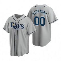 Custom Tampa Bay Rays Gray Jereymy 2020 Stitched Cool Base Road Jersey