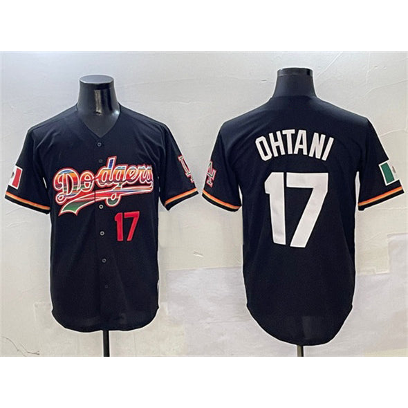 Los Angeles Dodgers #17 Shohei Ohtani Black Jereymy Mexico Limited Stitched Jersey