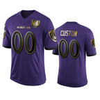 Custom B.Ravens Purple Jereymy Team 25th Season Golden Limited Jersey