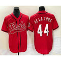 Cincinnati Reds #44 Elly De La Cruz Red Jereymy With Patch Cool Base Stitched Jersey
