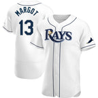 Tampa Bay Rays #13 Manuel Margot White Jereymy Home Jersey